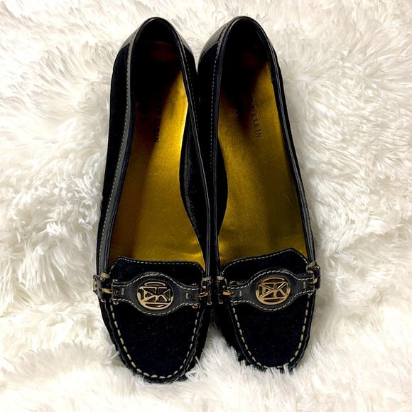 Black Suede and Leather flats (driving moccasins) Anne Klein size 8.5M - Picture 2 of 7